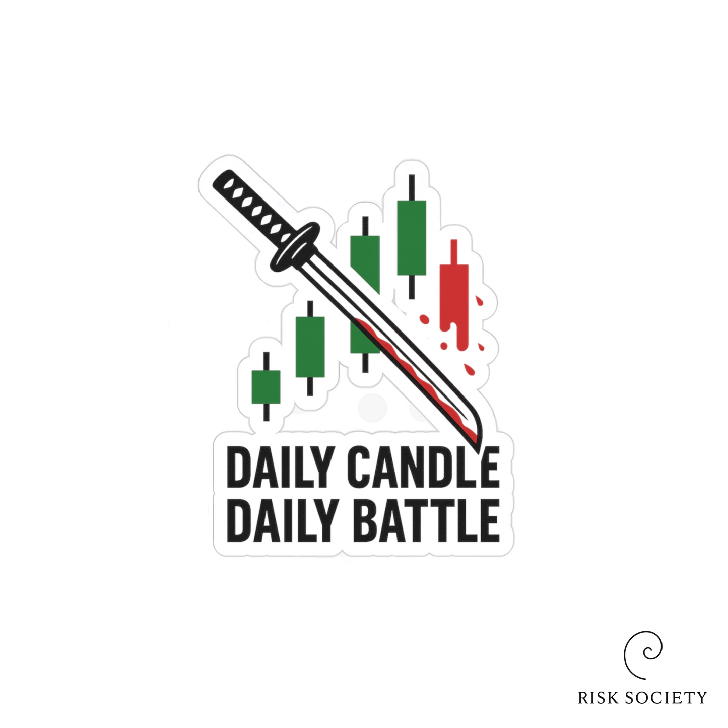 Daily Candle, Daily Battle Sticker | Risk Society